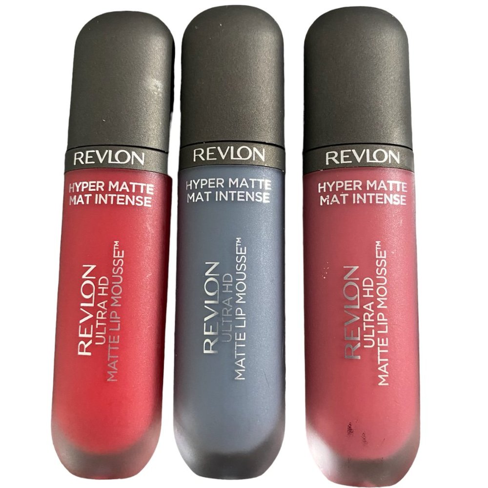 Lot of 3 Revlon Ultra HD  Matte Lip Mousse Hyper Mat Intense 810 835 900